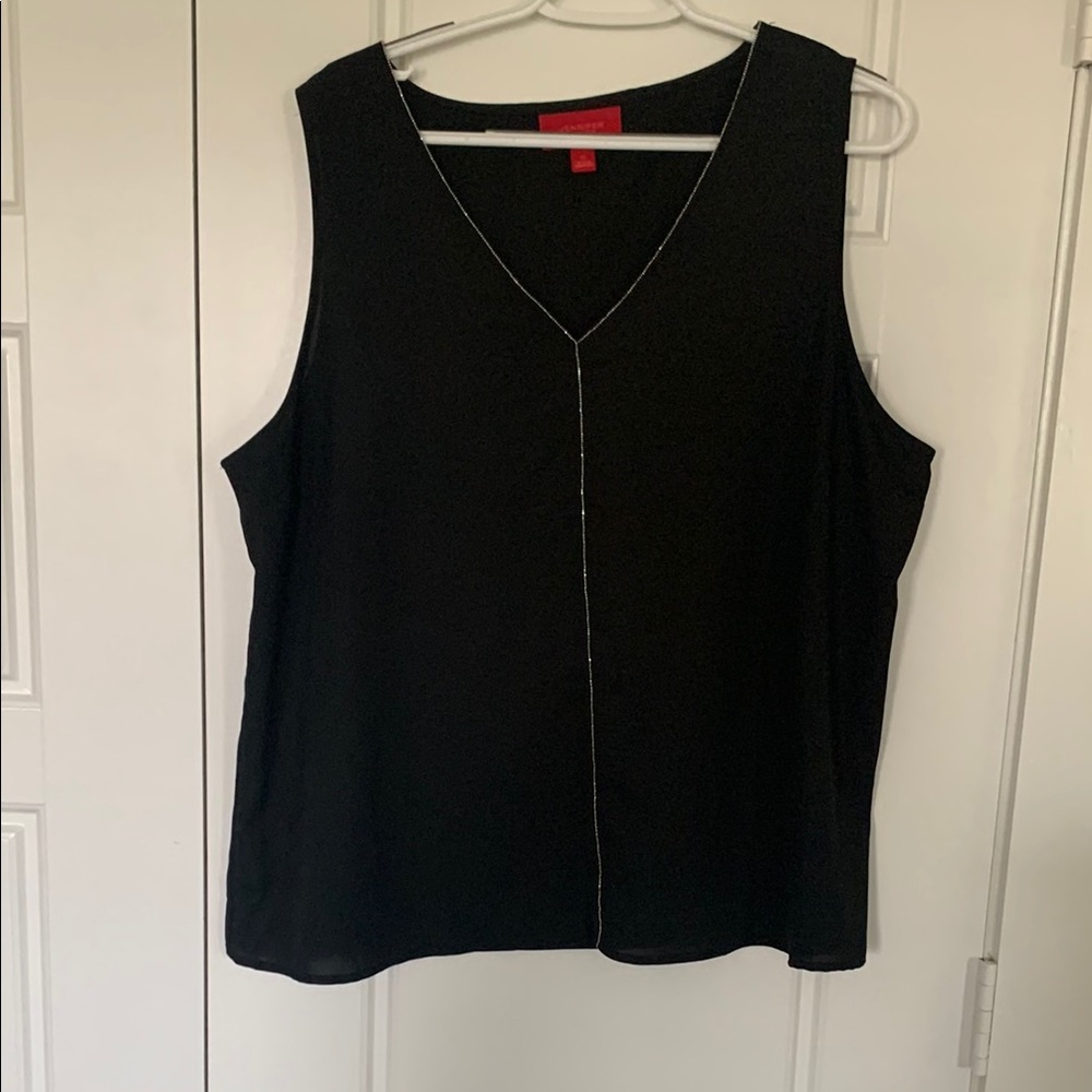 Jennifer Lopez Black Sleeveless Boxy Tank Top